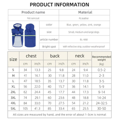 Corgi Cloak Style Dog Raincoat